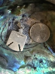 Signed 925 Sterling Silver Turquoise Thunderbird Rectangle Pendant