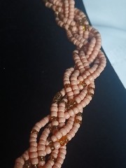 Vintage Coral Peach beaded choker
