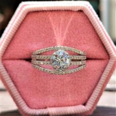 2.30 Ct Round Cut Lab Created Diamond Engagement Ring 14K White Gold Plated