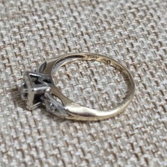 Vintage 14K Two-Tone Gold Diamond Illusion Ring Art Deco Size 5 1.73g LS