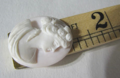 High Relief Conch Shell Cameo Lady Portrait Pink Hand Carved Loose 26mm