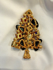 Rare Vintage Signed Mylu Christmas Tree Brooch