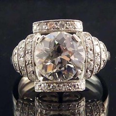 Vintage 2.60CT White Round Cut CZ Art Deco Anniversary Gift Ring in 925 Silver