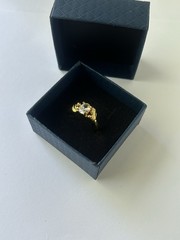Vintage Clear Cubic Zirconia Ring Gold Plated Womens Size 10