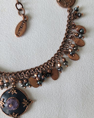 SATELLITE PARIS VINTAGE LEATHER W/ SEMI PRECIOUS STONE & PEARLS BRACELET