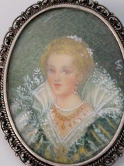 Vin 800 Silver Marcasite Portrait /Brooch Pendant Lady/ European Estate Jewelry