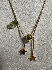 Vintage 1980s Gold Plated Bolo Star Lariat Necklace 18″ Made in Korea NOS