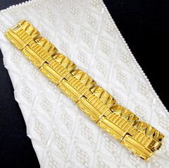 Vtg Rare Set MONET Runway EGYPTIAN Embellished GP Necklace Bracelet Earrings EXC