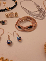 Vintage & Contemporary Jewelry Lot – NAPIER Stamped Bracelet, Cameo Necklace & M