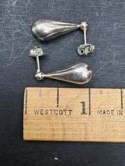 Vintage 925 Silver Drop Dangle Earrings Minimalist 2 Pair