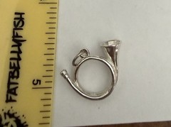 French Horn Pendant .925 Sterling Silver – French Horn Charm New Condition