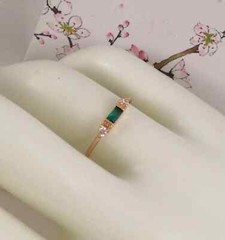 Vintage Jewellery Gold Ring Emerald White Sapphires Antique Deco Dress Jewelry