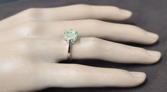 Platinum Vintage Engagement Ring 3.02ct.Natural Yellow Radiant Cut Diamond GIA