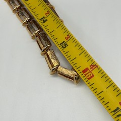 Vintage Necklace Textured Gold Tone Barrel Beads 32 inches