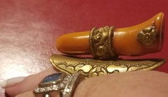 Antique Mexico Engraved Huge Natural Coral Adjustable Ring INCREDIBLE