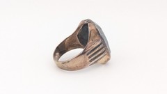Vintage Sterling Silver Ring Hematite Stone Cracked Broken Size 11.25