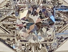 High End Vintage Solid Platinum 10% Iridium Diamond Ring! VS G-H Antique Estate