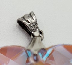 Vintage Italian Pink Crystal Pendant Silver 926