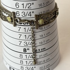 Natural Stone & Multiple Chain Bracelet – Silvertone – 7” – Lobster Claw Clasp