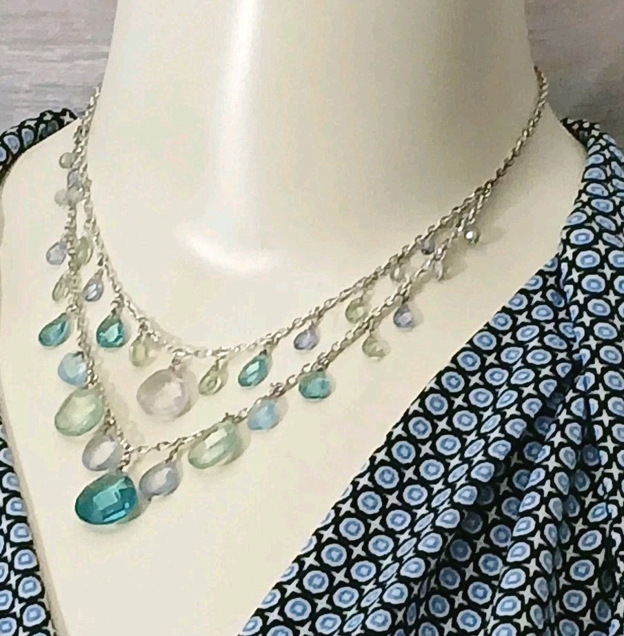 Women’s Layered Necklace Faceted Past Rhine Chandelier Style Ren Faire Romantic