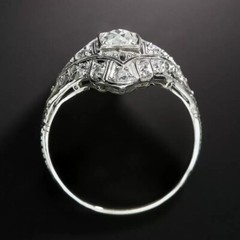 0.68Ctw White Round Cut Antique Long Style Engagement Wedding Ring In 925 Silver
