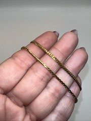 2 / Pair VTG NOS Swank 12K Gold Filled Chain Lot 18” Double Curb & Curb 11.39g