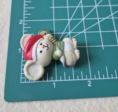 Vintage Hallmark Christmas Mouse with Jingle Bell Lapel Pin Santa Hat Holiday
