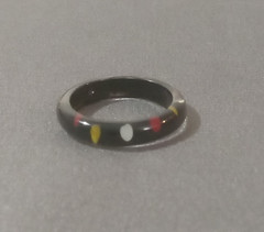 Vintage Hand Painted Lucite Resin Acrylic Ring – Size 8 – One of A Kind