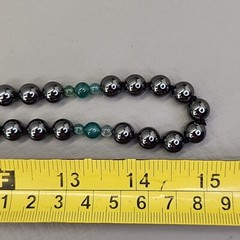 Beaded Necklace Sarah Coventry Brooch Lot of 2 Hematite 30 in
