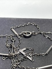 Antique Art Deco Sterling Silver Flower Basket Enamel Locket Necklace