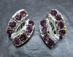 MCM Vintage Clip Earrings Jewelry Lot ~ Mid Century Rhinestone Glamour ~ 25 Pair