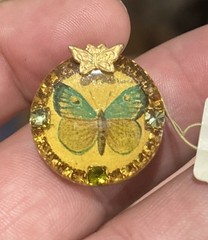 Vintage Maximal Art Butterfly Brooch Dainty 7/8”