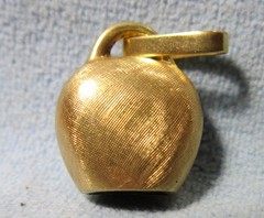Vintage Enameled Swiss First Aide BELL ~ 14k Yellow Gold CHARM or PENDANT