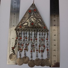 Tribal Chandelier Necklace Ethnic Statement Coin Fringe Vintage Boho Jewelry VTG