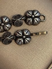 Mid-Century Taxco Sterling Silver 925 Flower & Spiral Bracelet