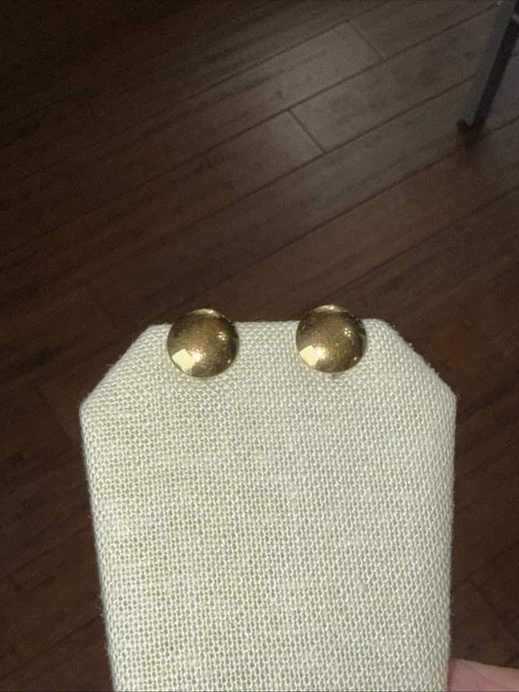 Vtg Ballou B.A.B. Stud Button Earrings Gold Plated 1/20 12K GF with 14K posts