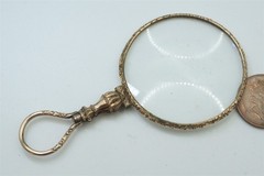 ANTIQUE ENGLISH GOLD CASED QUIZZING GLASS / QUIZZER c1840