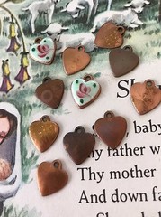 Vintage brass heart settings,Blank Hearts Settings,Vintage Charm Cabochon #997B
