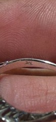 Vintage 18K White Gold Art Deco Sapphire Ring Emerald Cut Baguette Diamond Sz 6