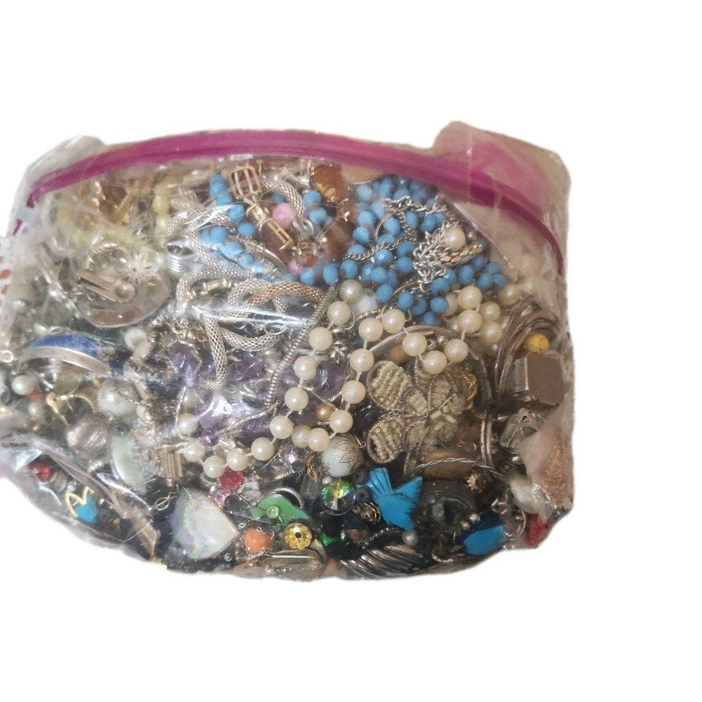 5 lbs ALL Mixed Jewelry Damaged Broken Loose Beads Rhinestones Pearls For Crafts