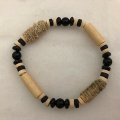 Vintage Wooden Beaded Stretchable Bracelet