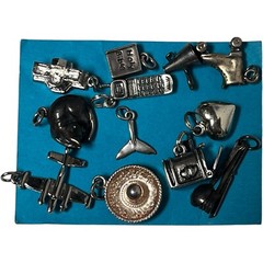 Vintage Sterling Silver Souvenir Travel Novelty Charms For Bracelet Many Marked