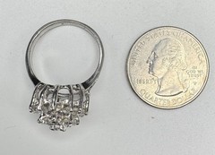 Clear CZ Stone 17.75mm Cluster Sz 9.25 Ring 5.7g