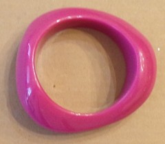 LARGE Vintage Lucite Acrylic Plastic Pink Bangle Bracelet Asymmetrical HEAVY