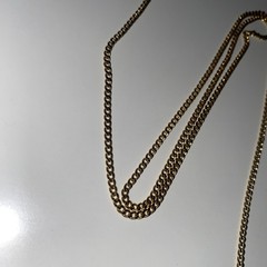 Monet Gold Tone Chain Necklace Cube Pedants Tie Style