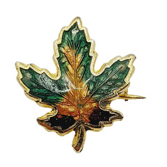 Maple Leaf Tiny Colorful Enamel Metal Vtg Scatter Lapel Necktie or Brooch Pin