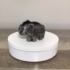 Silver-Toned Elephant Hinged Cuff Bracelet Chunky