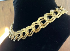 ANNE KLEIN Signed GOLD TONE DOUBLE-LINK CHAIN 15″ STATEMENT CHOKER NECKLACE!