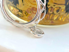 925 Sterling Silver Prong Back Braided Edge Bezel for 21mm Nickel 5 Cent Coins