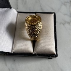 VTG Gold Plated Coin Ring Mounting Setting SZ 9.75
